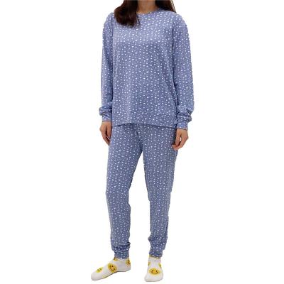 China JSMANA Breathable Woman Brushed Print Tank Top Two Piece Sets Loungewear Pajama Sets Long Sleeve Tops And Pants Sleepwear for sale