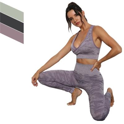 China JSMANA Custom Fitness Breathable High Waist Butt Lift Yoga Bra crack! crack! Bum Women And Pants Women Gym Leggings Gym Sets Yoga Seamless Set for sale