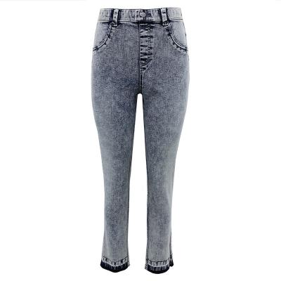 China JSMANA good quality woman breathable custom hi-rise freed straight skinny lattice girl denim skimmer edge leg jeans legging pants pants for sale