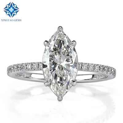 China Fashion 18K 2ct Gold Marquise Cut Moissanite Engagement Ring for sale