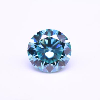 China Blue Green Color Game Or Fire Round Cut Loose Synthetic Moissanite Customized Design for sale