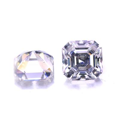 China Fire Jewelry White Synthetic Moissanite Diamond Asscher Cut Color Set or Accessory for sale