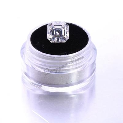 China Wholesale price 6.0mm carat set or color fire asscher cut white loose moissanite gemstone loose for sale