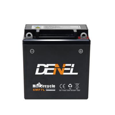 China High Quality 12V7AH Motorcycle Battery Sealed Maintenance Free Battery 6MF7L 7AH for sale