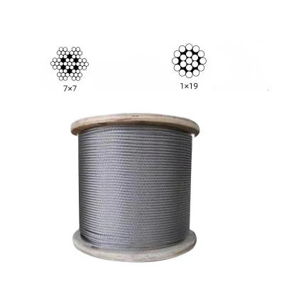 China Construction High Tension Galvanized Steel Wire Rope 7x7 1x19 For General Purpose Standard for sale