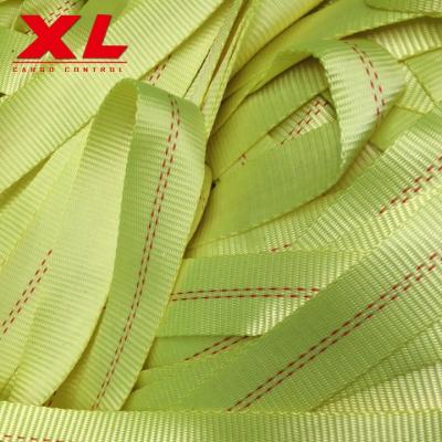 China 100% Polyester Yarn 2.5cm High Tenacity Heavy Duty Safety Polyester Webbing 700kgs Industrial Cut Strength for sale