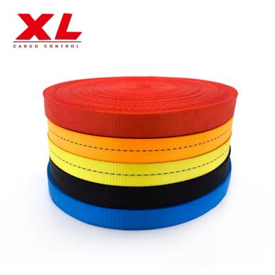 China 100% High Tenacity Polyester Yarn 25mm High Tenacity Cam Buckle Polyester Yarn Strap Lashing Webbing Strap for sale