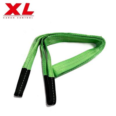 China 100% High Tenacity Polyester Yarn Safety Lifting Belts Flat Heavy Load Polyester Webbing Sling Colorful for sale