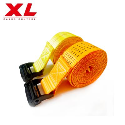 China 100% 2 Inch High Tenacity Polyester Yarn Lashing Black E-Coating Cam Buckle For Webbing Link Down Strap Without Hook 5cm Cargo Belts 1500kgs for sale