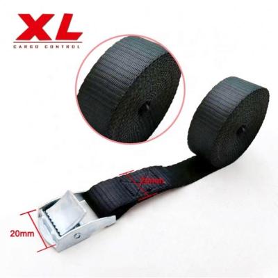 China 100% High Tenacity Polyester Yarn 20mm Light Duty Cam Buckle Endless Metal Cargo Lashing Belt Strap for sale