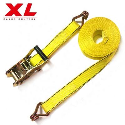 China Polyester 1.5 Inch 2000kgs Polyester 38mm Retractable Cargo Lashing Belt Truck Ratchet Tie Down Straps for sale