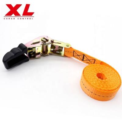 China Polyester 25mm 1 Inch 800kg Galvanization Black Zinc Alloy Cargo Tie Down Ratchet Tie Down for sale