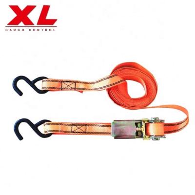 China PE/PP Light Duty Zinc Alloy Ratchet Strap Link Down Ratchets Cargo Lashing Tension Belt With Vinyl Coated S Hook for sale