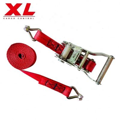 China Polyester 1 Inch 1500kgs Zinc Alloy Ratchet Tie Down Cargo Lashing Tie Down 2.5cm Ratchet Strap With Double J Hook for sale