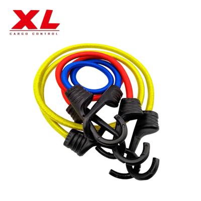 China PP+Rubber/Latex Yarn 8mm High Tensile Elastic Rope Motorcycle Cargo Bungee Cord With Hooks for sale