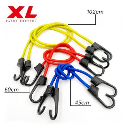 China Supplier High Quality 8mm Elastic PP Rubber Thread Bungee Cord With Metal Hook Plastic Coated for sale