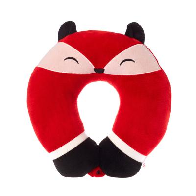 China Custom Fox Animal U Shaped Pillow Cartoon Neck Support Plush Soft Travel Neck Pillow for sale