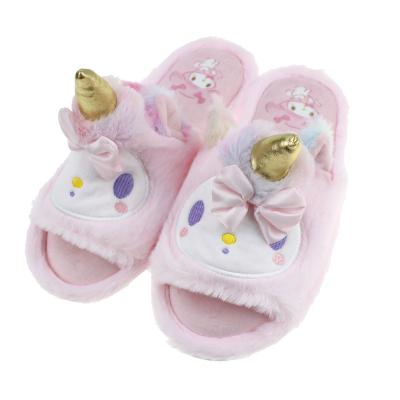 China Cute Plush Unicorn Home Indoor Fashion Trend Rainbow Women's Slippers for sale