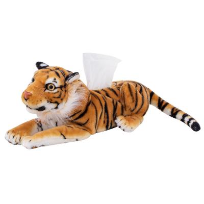 China Eco-Friendly Plush Tiger Toy Tissue Box Cartoon Simulation Stuffed Toys for sale