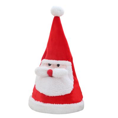 China Popular Xmas Decoration Christmas Gift Electric Led Toys Swing Dancing Christmas Santa Hat for sale