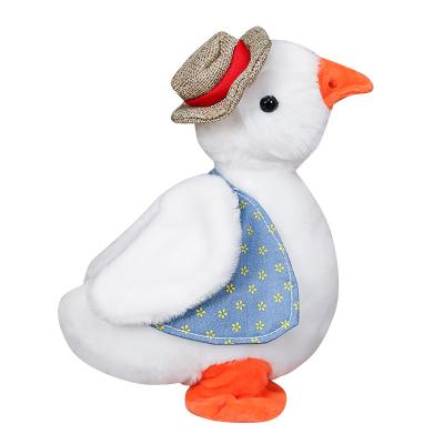 China Eco-friendly Stuffed Plush Toy Electric White Plush Duck Walking Talking Toys for sale