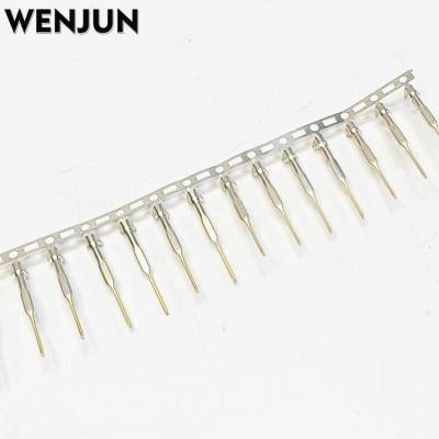 China Power WENJUN male 2.54mm Dupont connnector terminal gold plated half crimp pin terminals for female connector 1000pcs/pack for sale