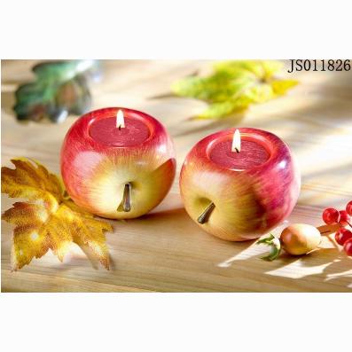 China Modern Candle Two Dolomite Christmas Candle Holder Apple Tea Light Home Holder Set for sale