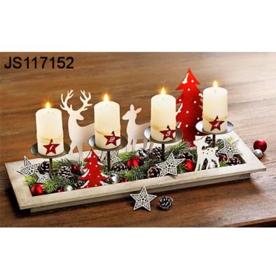 China Real Wooden Wholesale Indoor Christmas Wax Candle Christmas Candle Dish LED Christmas Candle for sale