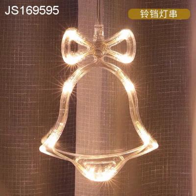 China Christmas Plastic Bell Design Warm Festive Decorative Pendant With LED Lights for sale