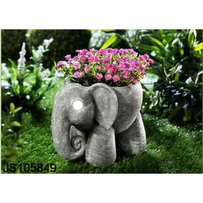 China Spring Resin Elephant Flower Pot with Solar, for Garden Planter for sale