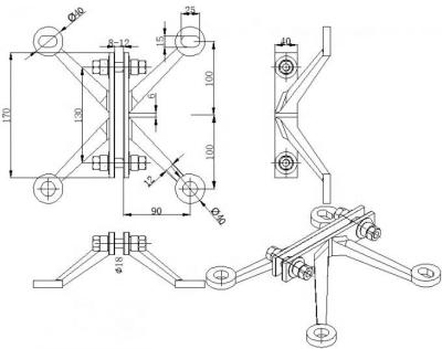 China Anti-Corrosion AISI 304 STAINLESS STEEL SPIDER GLASS FITTINGS FOR STRUCTURAL GLASS CURTAIN WALL for sale