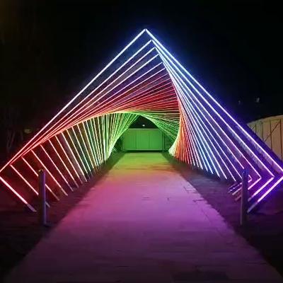 China LANDSCAPE RGB Decoration Interactive Christmas Led Arch Pattern Large 3d Tunnel Light Decorative Light for sale