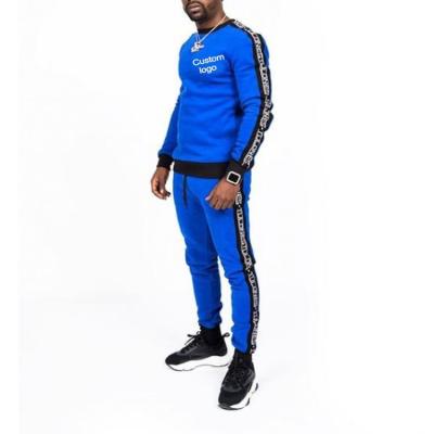 China Plus Size Blue Stitching Slim Fit Jogging Suits Tapered Sweatsuit Mens Unisex Tracksuit Sets for sale