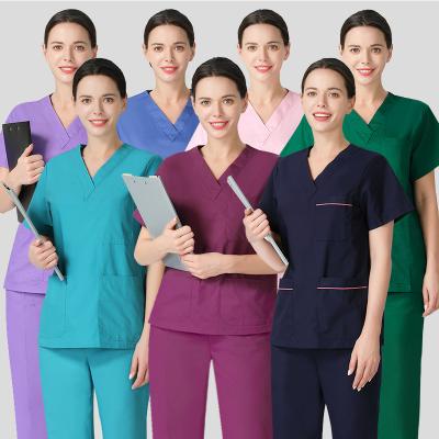 China Dropshipping Unisex Hospital Medical Nurse Uniform Scrub Suit Scrubs Uniforms Sets Hospital Uniforms for sale