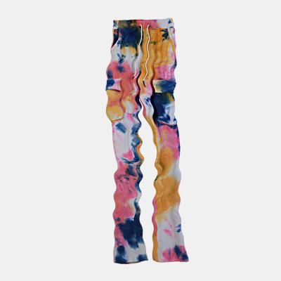 China Anti-pilling Tie-dye Stacked Big Pockets Cargo Jogger Trackpants Women Trotter Pants Women's Pants And Trousers for sale