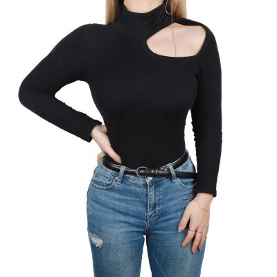 China OEM Breathable Brand Custom Spring Tight Sexy Turtle Neck Women's Strapless Sweaters for sale