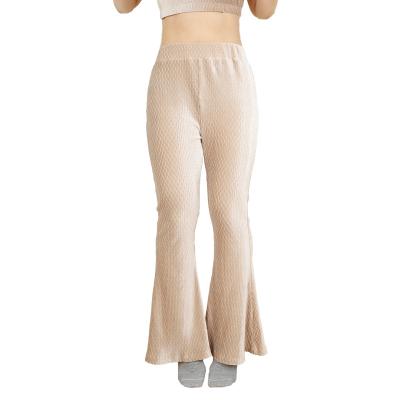 China Wholesale Anti-pilling Women's Two Piece Clothing Wide Leg Boho Pants In Spandex Ribbing Ribbing Material for sale