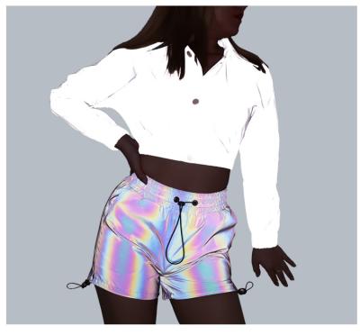 China Breathable Magical Color Glow In Dark Sports Running Fitnes Jogging Reflective Biker Shorts for sale