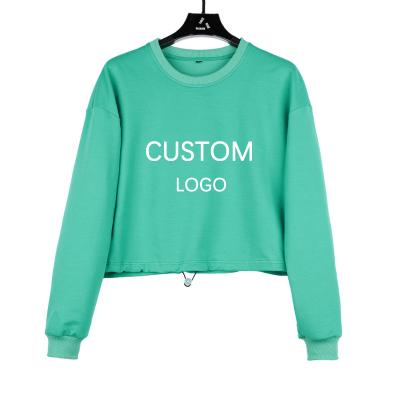 China Custom Multi-Color Women's Anti-pilling Logo 2 Piece Set Apparel Cropped Hoodies Sweatshirts for sale