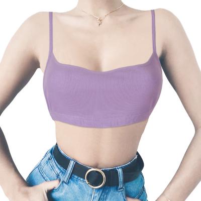 China 2021 New Custom Stretch Wireless QUICK DRY Seamless Sports Fitness Tank Women Crop Top for sale