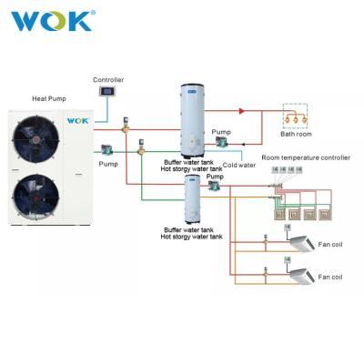 China Outdoor HVAC buffer water tank without coil pipe for R290 R32 air source heat pump for home heating for sale