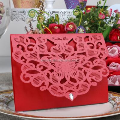 China Europe Many Colors Paper Laser Cut Wedding Invitation Card for sale