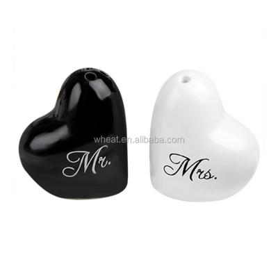 China Wedding Gift Wedding Mr. and Mrs. Ceramic Salt and Pepper Shaker for sale