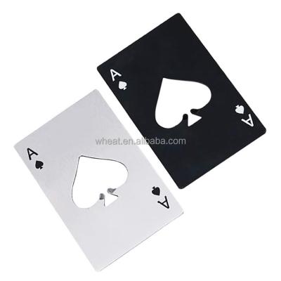 China Viable Party Keepsake Gift Customize Logo Stainless Steel Beer Playing Cards A Bottle Opener for sale