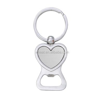 China Viable Customize Silver Love Heart Gift Metal Key Chain Bottle Opener for sale