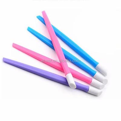 China Marry Manicure Tools Colorful Hard Rubber Grip Nail Cuticle Slanted Plastic Pusher for sale