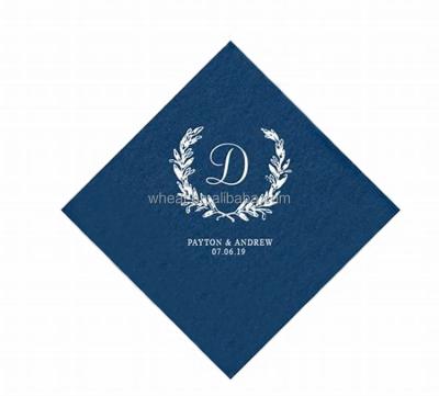 China Washed Reuse Factory Price Banquet Square Customize Print Logo Polyester Napkin for sale