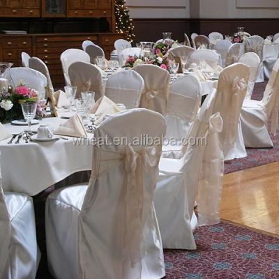 China Simple High Quality White Banquet Chair Cover for sale