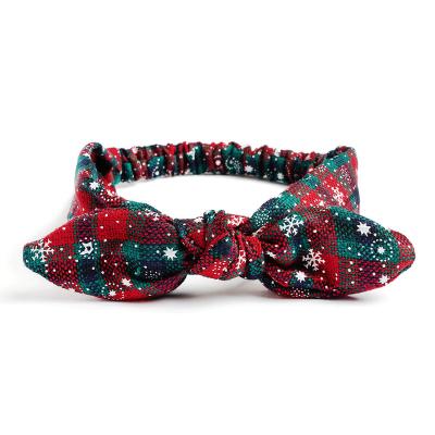 China New Colorful Criss-Cross Knotted Headband Christmas Baoli Hair Accessories Winter Christmas Hair Band Ladies Rabbit Elastic Ears Headband for sale