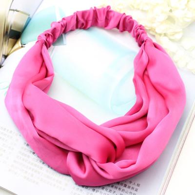 China Hair Accessories Baoli High Elastic Women Headband For Autumn Winter Headbands Cross Satin Hair Band Turban Vintage Hair Accessories for sale